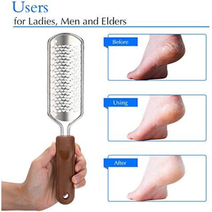 Professional Pedicure Foot File, Colossal Stainless Steel Detachable Foot Scrubber, Hard Skin Removers Pedicure Rasp For Wet And Dry Feet